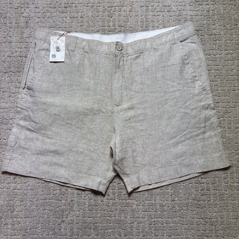 Quince Shorts Mens XXL Beige 100% European Linen Drawstring Shorts NWT